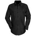 Black Men's Long Sleeve Industrial Work Shirt